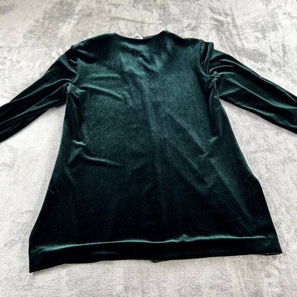 Vintage R&M Richards by Karen Kwong Green Velvet Long Tunic Top M/L Victorian - Picture 7 of 8
